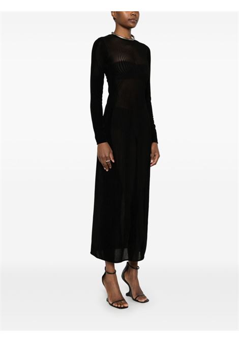 abito lungo morphing pinstripes donna nero in poliammide JEAN PAUL GAULTIER | 24/31-F-RO270-T570-0000